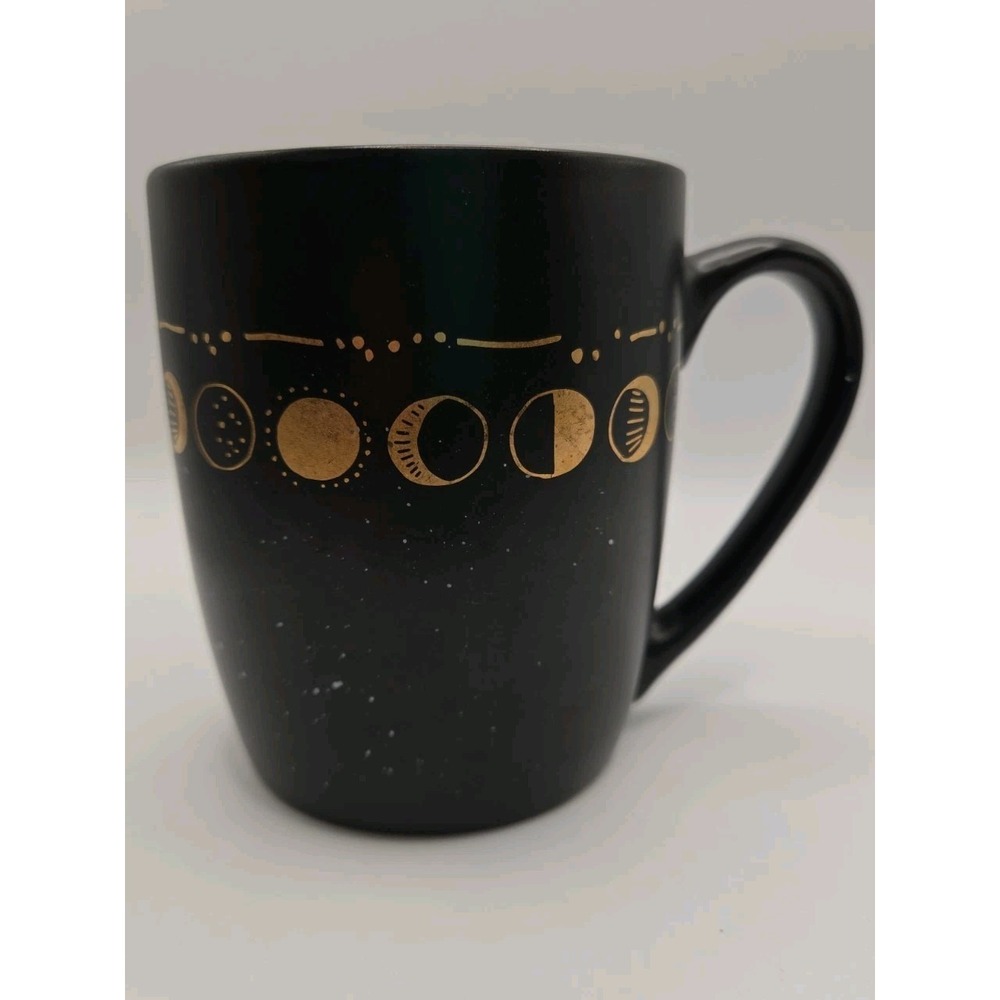 Stay Wild Moon Child Procession 12oz Black w/Gold Ceramic Mug Galaxy Celestial
